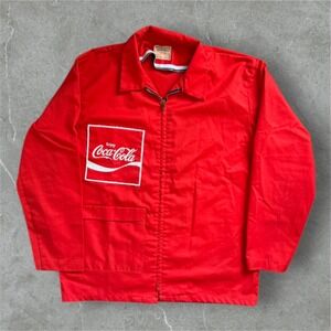 VTG Peerless Work Wear Jacket Mens XL Red Coca Cola Full Zip 50s/60s Talon